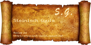Steinisch Gyula névjegykártya